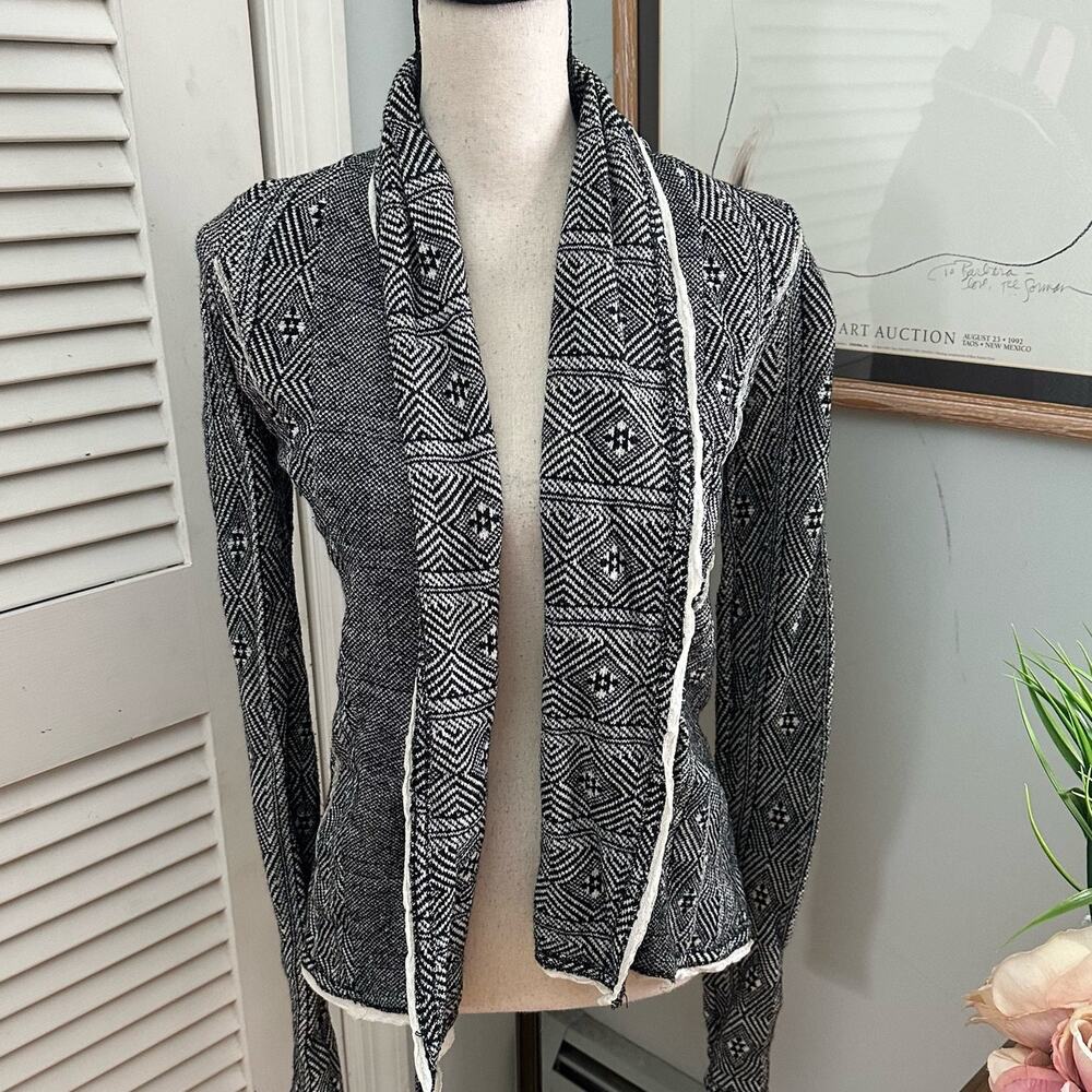 Anthropologie Sparrow Sweater Womens Small Open Front Aztec Bohemian Jacket